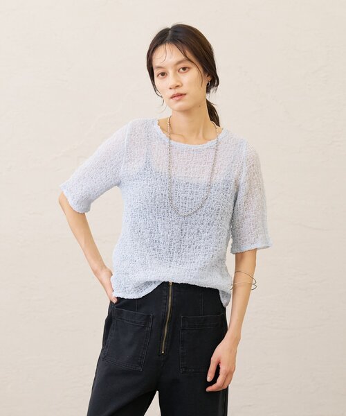 tシャツ シャーリングプルオーバー レディースの画像