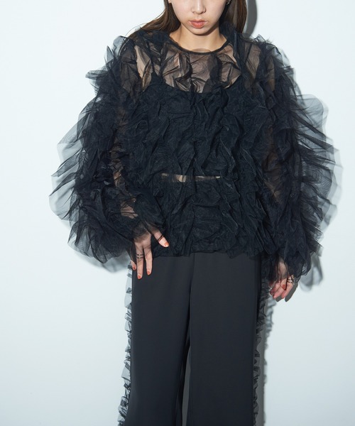 「MAISON BREEZE reveur」 長袖ブラウス FREE ブラック レディース_画像5