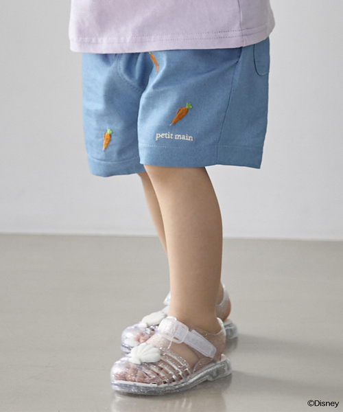 petit main ハーフパンツ パンツ 「ズートピア」刺しゅうハーフパンツ