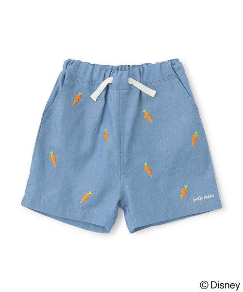 petit main ハーフパンツ パンツ 「ズートピア」刺しゅうハーフパンツ