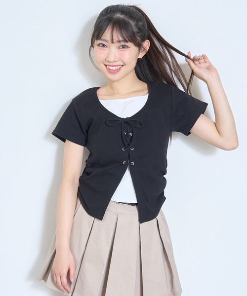 「LOVETOXIC」 「KIDS」半袖カットソー - トップグレー キッズ_画像6