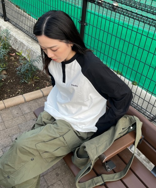 「BROKEN BASE」 長袖Tシャツ MEDIUM ネイビー メンズ_画像7