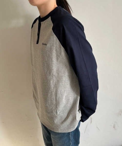 「BROKEN BASE」 長袖Tシャツ MEDIUM ネイビー メンズ_画像9