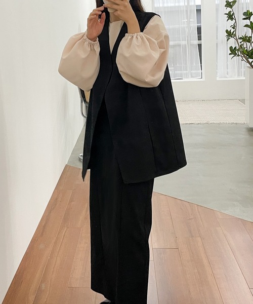 「Louere」 セットアップ MEDIUM モカ レディース_画像6
