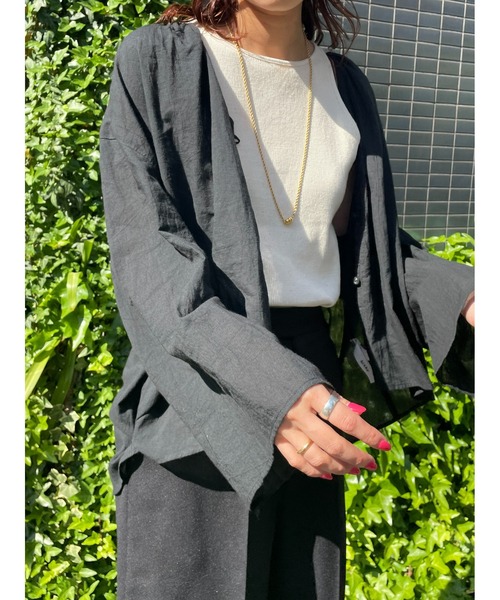 「BLACK BY MOUSSY」 長袖ブラウス FREE ブルー レディース_画像3