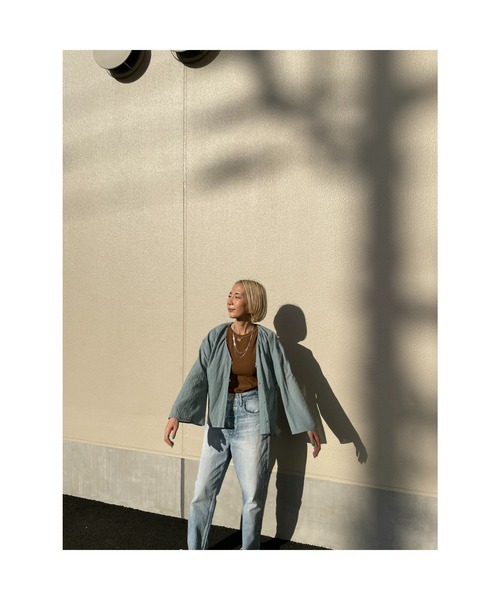「BLACK BY MOUSSY」 長袖ブラウス FREE ブルー レディース_画像7