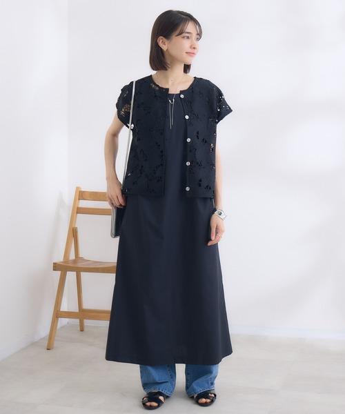 「KATHARINE ROSS」 コンビワンピース MEDIUM ブラック レディース_画像3