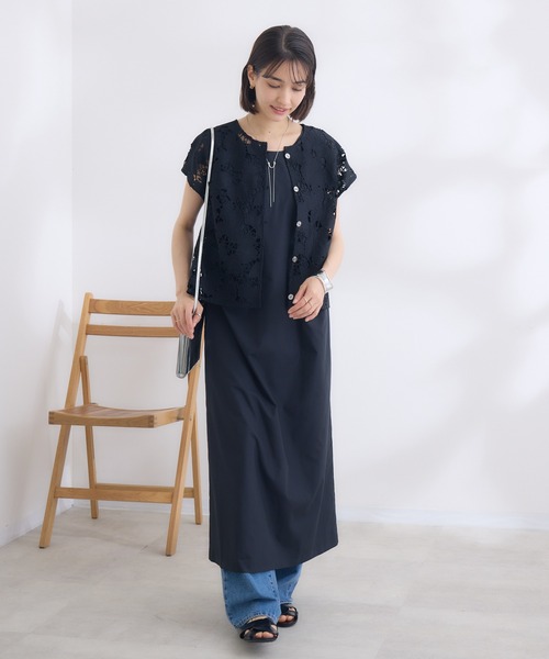 「KATHARINE ROSS」 コンビワンピース MEDIUM ブラック レディース_画像4