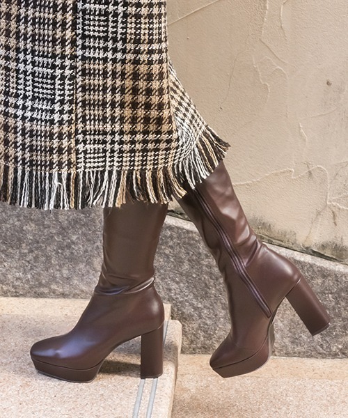 RANDA（ランダ） ブーツ ボリュームソールストレッチロングブーツ