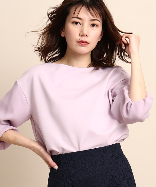 tシャツ Tシャツ 異素材パフスリーブカットソー