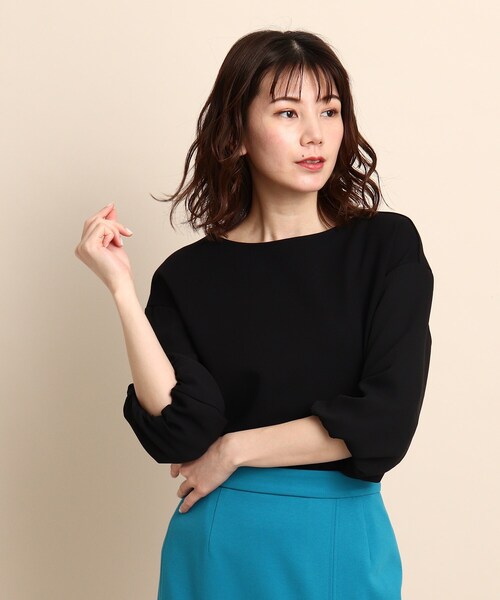 tシャツ Tシャツ 異素材パフスリーブカットソー