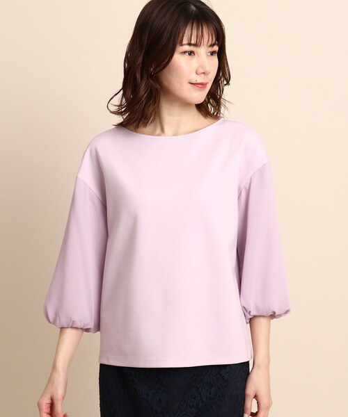 tシャツ Tシャツ 異素材パフスリーブカットソー