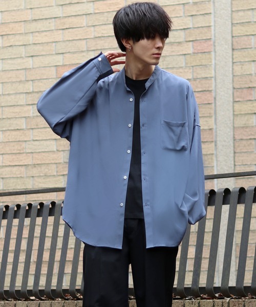 SITRY（シトリー） シャツ Oversize Drop shoulder Drape Band Collar