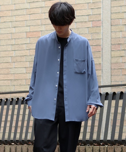SITRY（シトリー） シャツ Oversize Drop shoulder Drape Band Collar