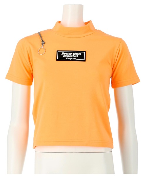ANNARITA N 売れ筋商品|||アナリタエヌ Tシャツ トップス レディース Tops Orange ANAP GiRL tシャツ 肩ジップミニネックトップスカットソー