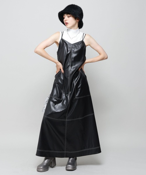 PAGEBOY（ページボーイ） ワンピース レザーライクキャミワンピース