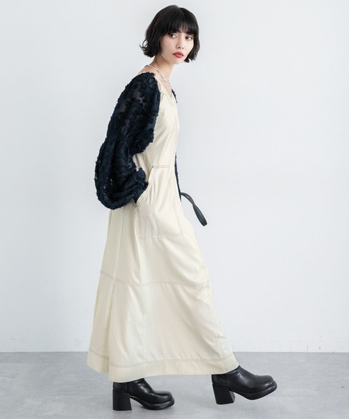 PAGEBOY ワンピース レザーライクキャミワンピース : ZOZOTOWN