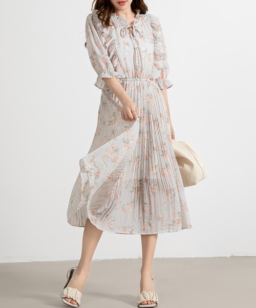 DAY CLOSET ワンピース レディース バルーンスリーブリボン