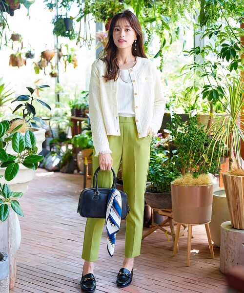 Tiaclasse カーディガン ツイードニットカーディガン レディース