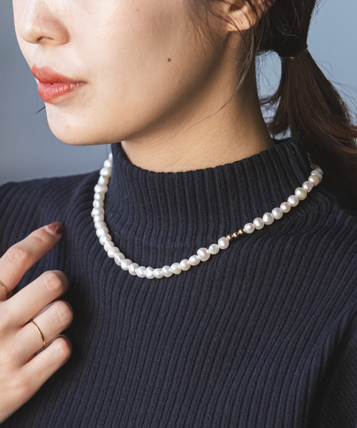 NOBLE ネックレス 「MIHOKOSAKAI」スリーポイントパールネックレス 