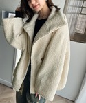 ステンカラーコート コート 温かふんわりエレガ...の詳細画像4