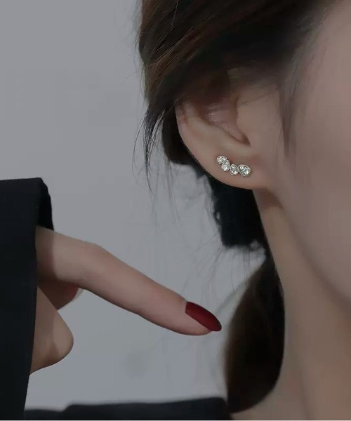 e135レディース イヤリング ジルコン ピアス Amazon | YDSUREシンプル デザインパールジルコン ダイヤモンド