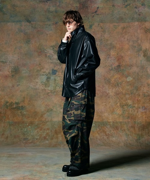 glamb（グラム） シャツ High Neck Leather Shirt / ハイネックレザー