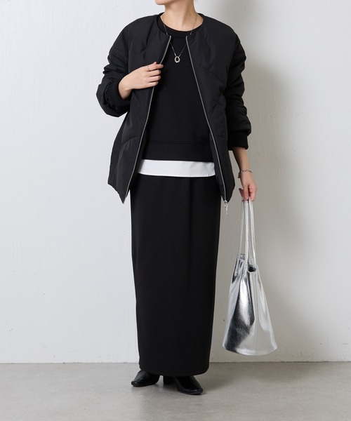 【美品】GALLARDAGALANTE　ツイード×ダウンコート　大きいサイズ英国 COLLAGE GALLARDAGALANTE ダウンコート ダウンジャケット ノー