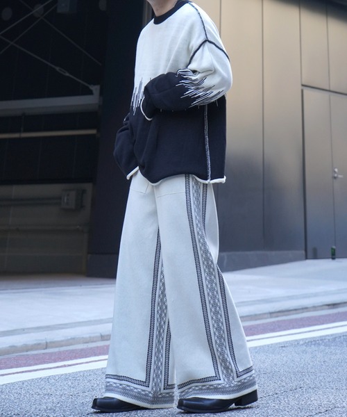 Confirm（コンファーム） パンツ サイドライン ジャガードニット