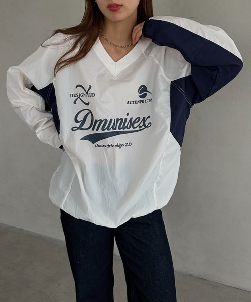 【関税込み】We11done ブルー 長袖Tシャツ tシャツ ナイロンユニフォーム長袖プルオーバー レディース