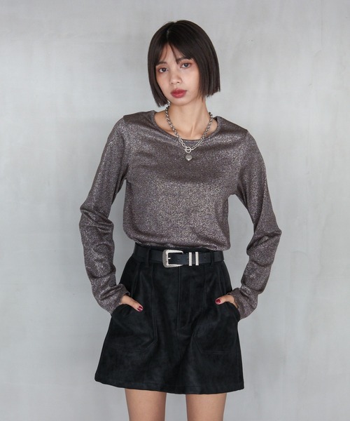 PAGEBOY（ページボーイ） tシャツ キラキラカットロングスリーブ/ラメ