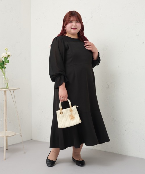 Louiosy ルオシー　フラワー柄 大きいサイズ ワンピース 3L Louiosy ワンピース 「大きいサイズ」マーメイドキャミ