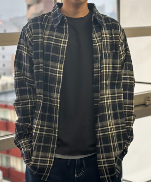 NAVY シャツ 柔らかな風合いの チェックシャツ メンズ レディース