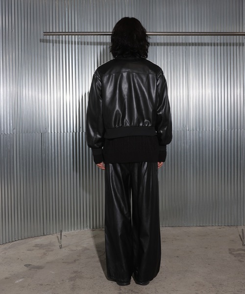 ウィルソンズレザーパンツ 極太 ストレート ワイドパンツ FOLLOWIN（フォロウィン） パンツ 「UNISEX」「ヒップムード/トレンド