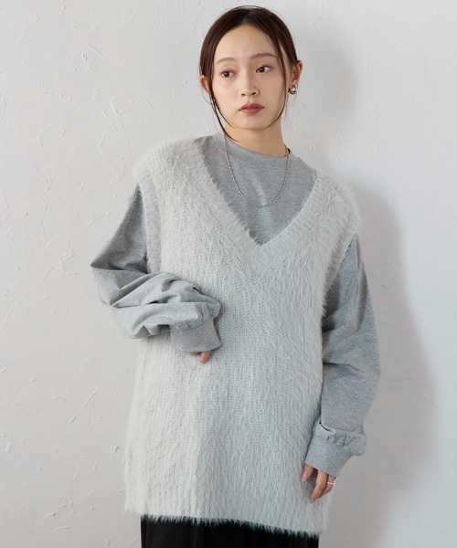 新品未使用品　シャギーニットベスト AZUL BY MOUSSY | シャギーニットベスト (タンクトップ ) |SHEL'TTER