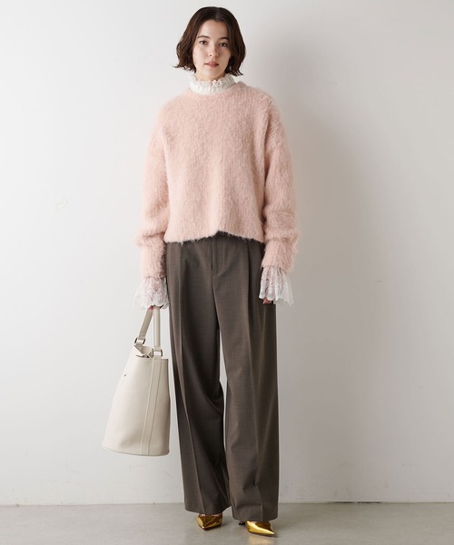 超美品雑誌掲載　Whim Gazetteウィムガゼットウール混ワイドタックパンツ 美品 雑誌掲載 Whim Gazetteウィムガゼットウール混ワイドタック