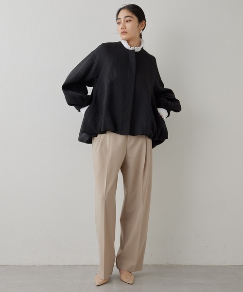 Whim Gazette 【美品】タックパンツ Whim Gazette スラックス パンツ ワイドタックパンツ レディース