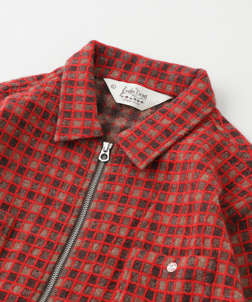 トップス brain dead CHECK MATE FLANNEL ZIP SHIRT Check Mate Flannel Zip Shirt - Brown – Brain Dead