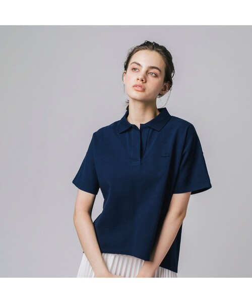 [LACOSTE] рубашка-поло с коротким рукавом 36 белый женский 