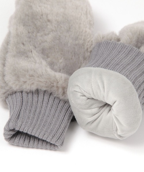 クレンジングなど セール】紐付き洗えるフェイクファーミトングローブ/147071（手袋