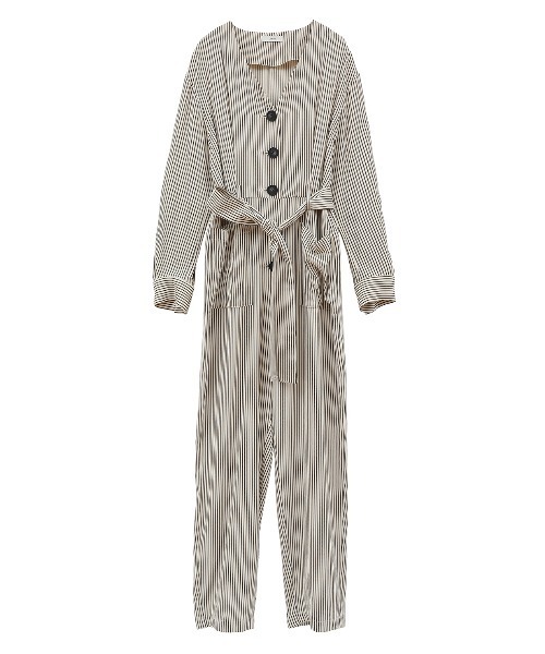 オールインワン STRIPE BIG BUTTON ALL IN ONE レディース
