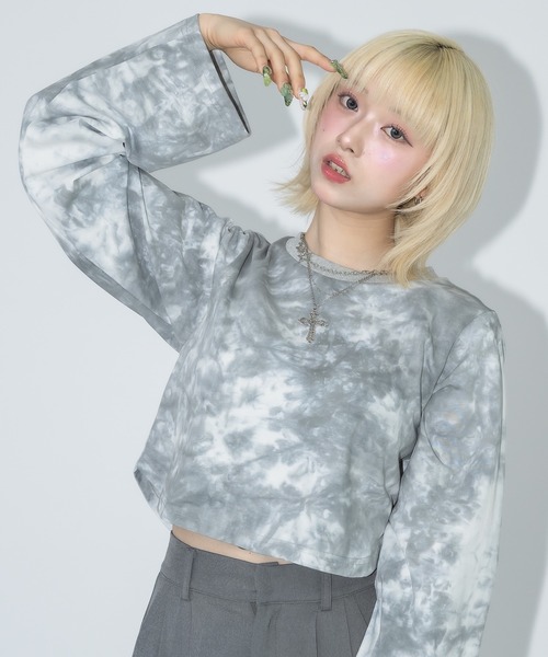 tシャツ タイダイ柄 ロングタイ付き ワンショルダートップス GH25s100「Girlyhalo」 レディース 色柄サイズ選択OK！あなただけのタイダイ柄❤︎Tシャツ ユニ