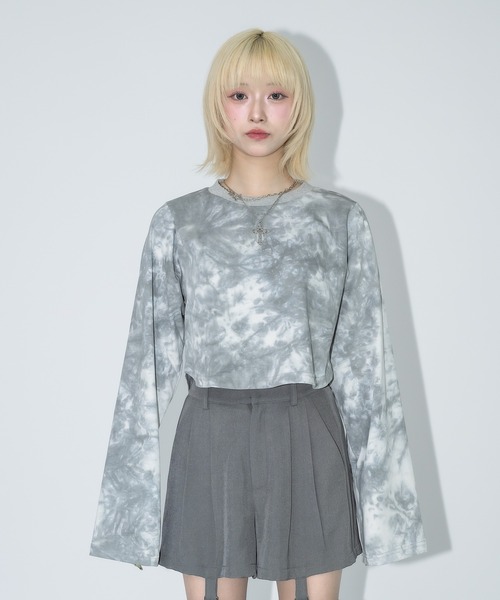 tシャツ タイダイ柄 ロングタイ付き ワンショルダートップス GH25s100「Girlyhalo」 レディース 色柄サイズ選択OK！あなただけのタイダイ柄❤︎Tシャツ ユニ