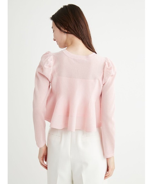 CELFORD セルフォード クロップドペプラムカーディガン BLK F クロップドペプラムカーディガン(ニットプルオーバー)｜TOPS