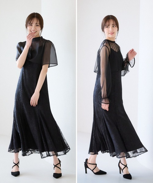 アンデミュウ andemiu レースドレス Andemiu（アンデミュウ） ドレス 2Pボレロ×レースキャミドレス310343