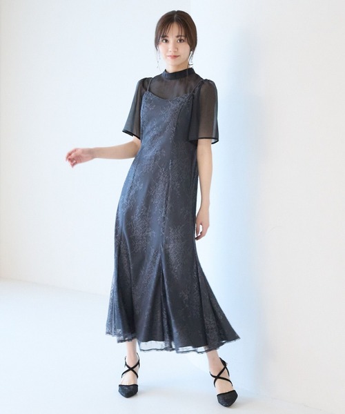 アンデミュウ andemiu レースドレス Andemiu（アンデミュウ） ドレス 2Pボレロ×レースキャミドレス310343