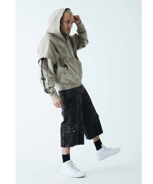 パーカー・フーディ   Long Sleeve Fashion Layered Hoodie MY948 SUPPLIER パーカー SUPPLIER/サプライヤー/Fire Bones Layered