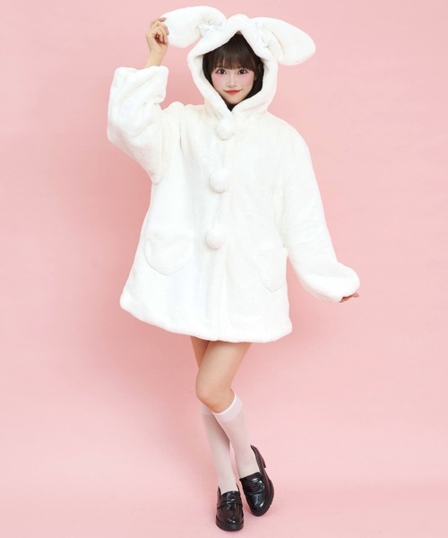 「Secret Honey」 コート MEDIUM オフホワイト レディース_画像7