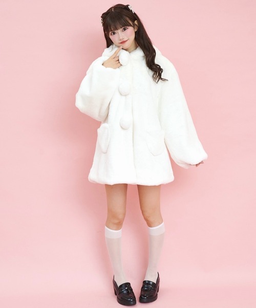 「Secret Honey」 コート MEDIUM オフホワイト レディース_画像8