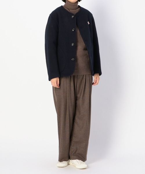 Danton（ダントン） ノーカラージャケット 38 ブラウン レディース